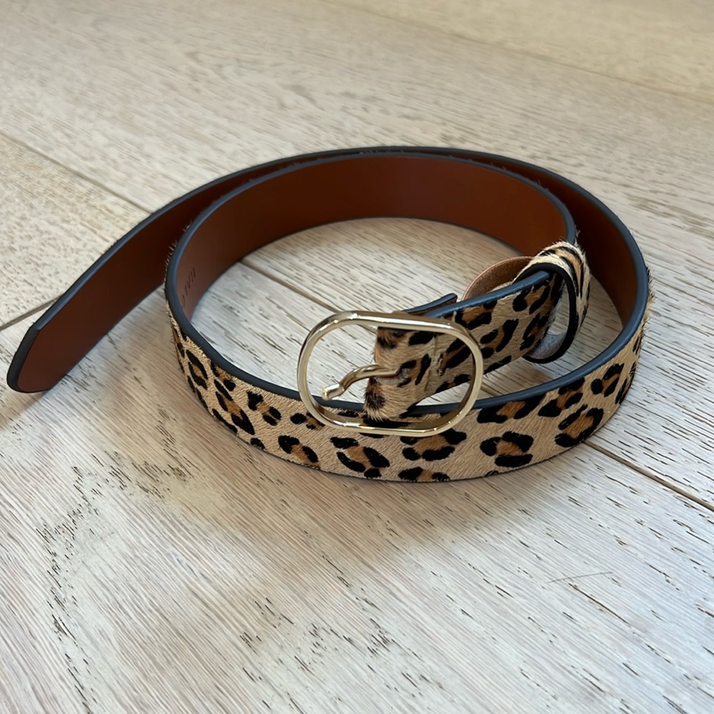 Halogen Leopard Print Belt in Size XS